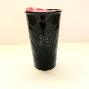 Starbucks black ceramic travel mug